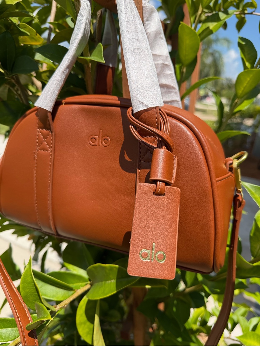 ALO Yoga Cognac Mini Dome Crossbody Bag - Picture 4 of 14
